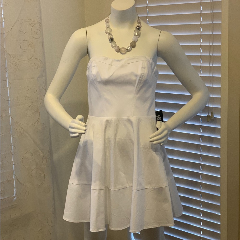 Express strapless skater dress